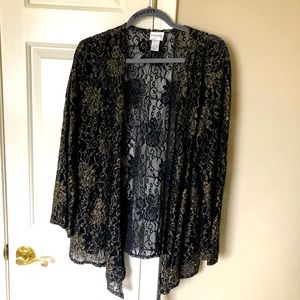 CHICO'S Gold & Black Open Blouse Top